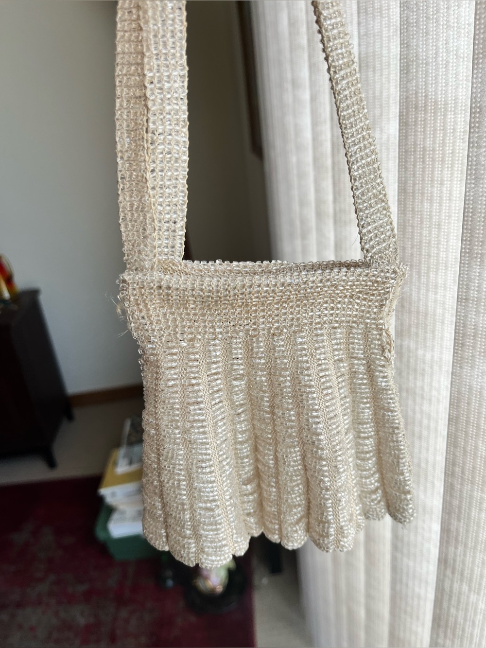 Vintage beaded off-white bag. In need of some love.